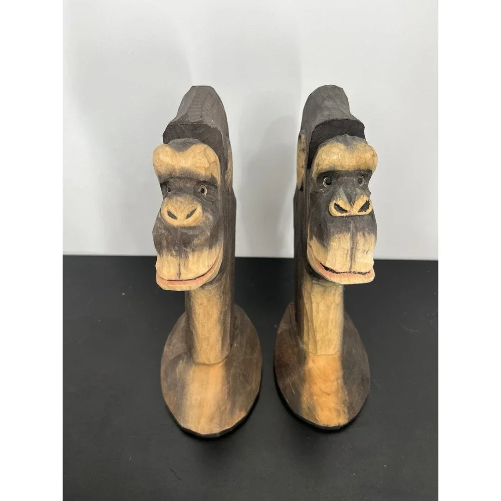 PEEPERS Gorilla Lot of 2 Eyeglasses Holder Wooden Stand Cute